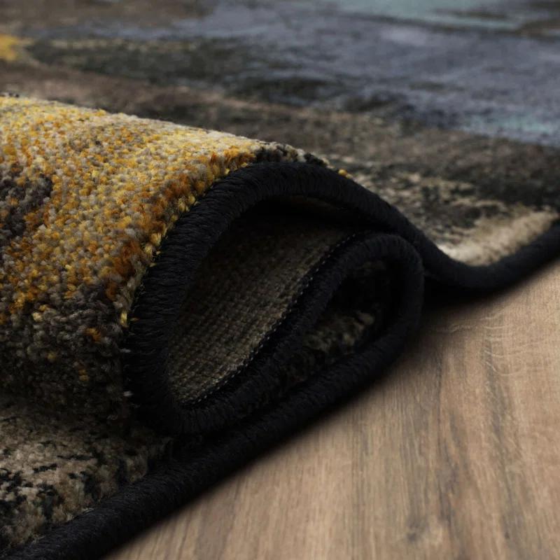 Karastan Karastan Brown/Blue/Black Modern Abstract Area Rug