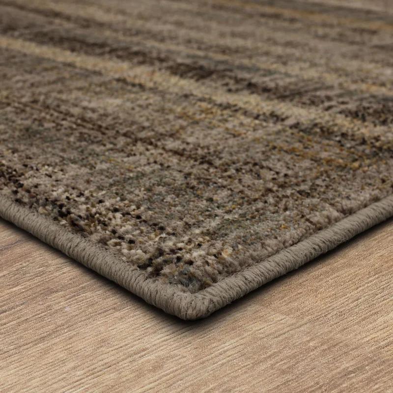 Fowler Grey Striped Rectangular Synthetic Easy-Care Area Rug