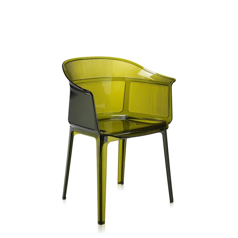 Olive Green Papyrus Vintage-Inspired Polycarbonate Dining Chair