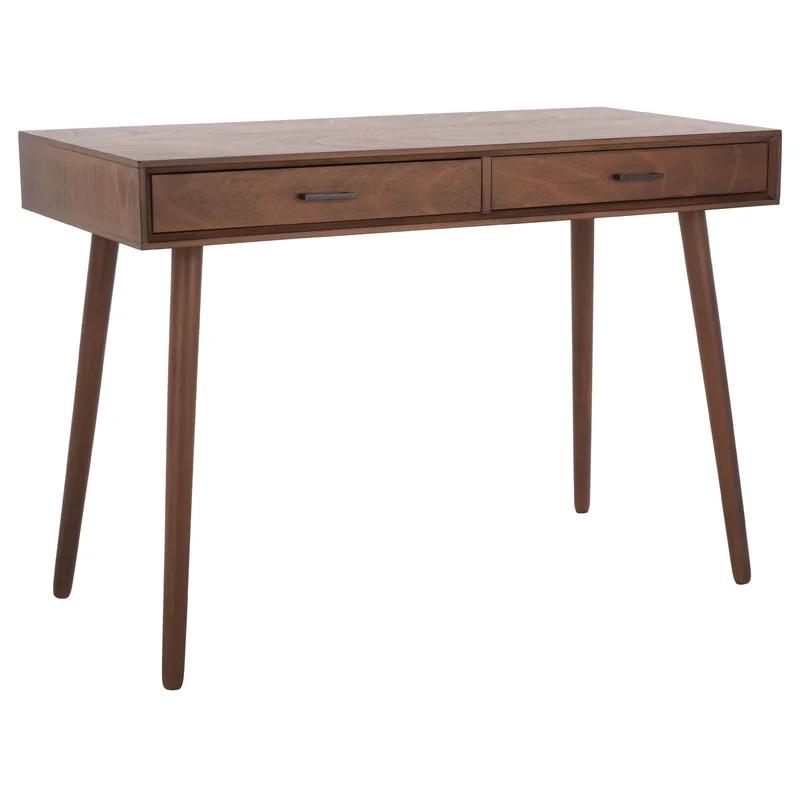 Hawthorn Mid-Century 47'' Brown Wood 2-Drawer Desk