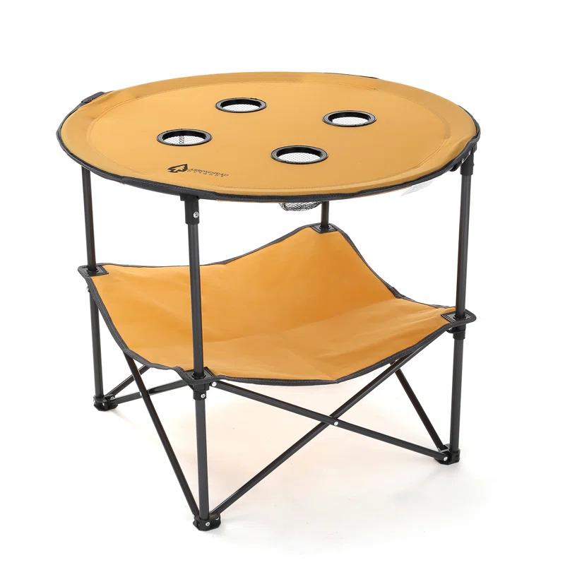 ARROWHEAD Outdoor Round Fabric Outdoor Folding Camping Table
