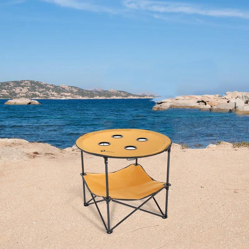 ARROWHEAD Outdoor Round Fabric Outdoor Folding Camping Table