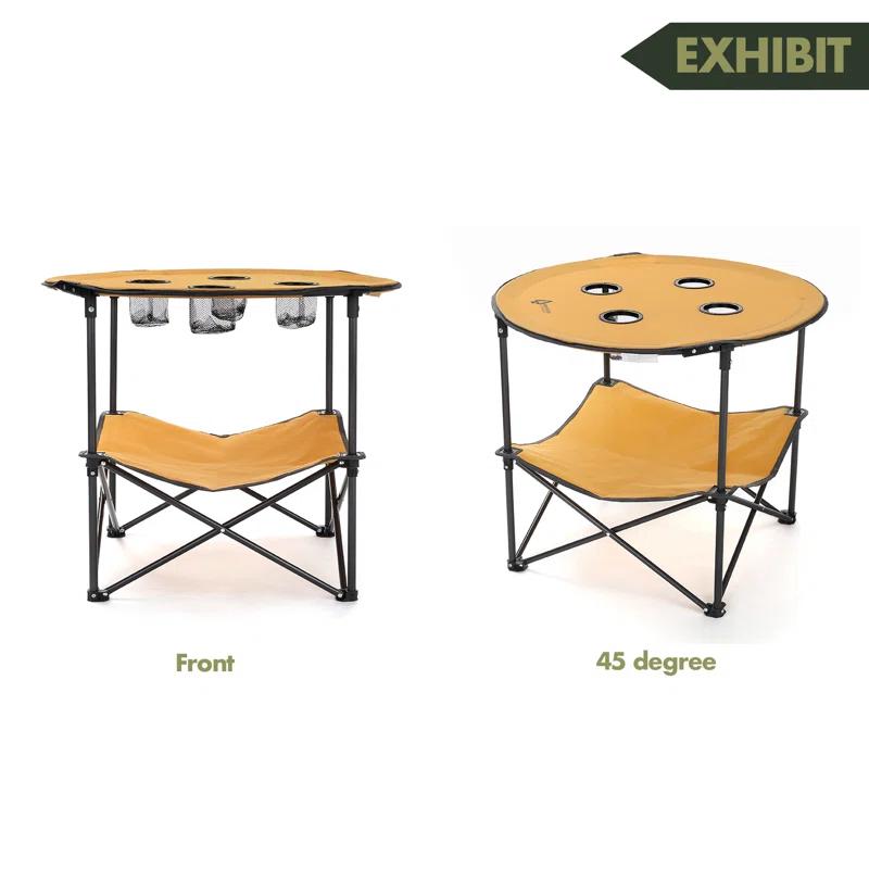 ARROWHEAD Outdoor Round Fabric Outdoor Folding Camping Table