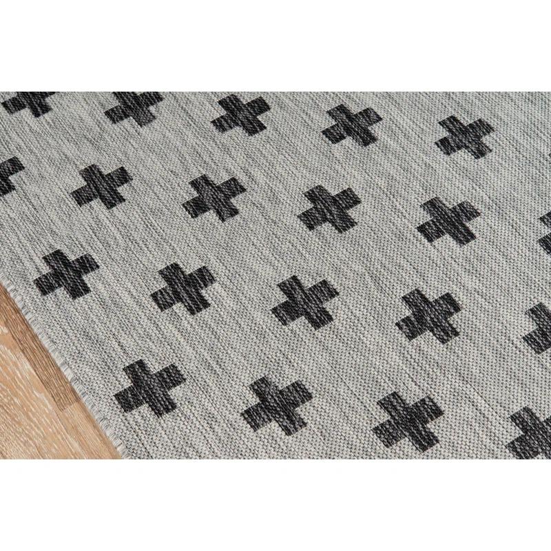 Transitional Easy-Care Gray Abstract 2' x 3' Synthetic Rug