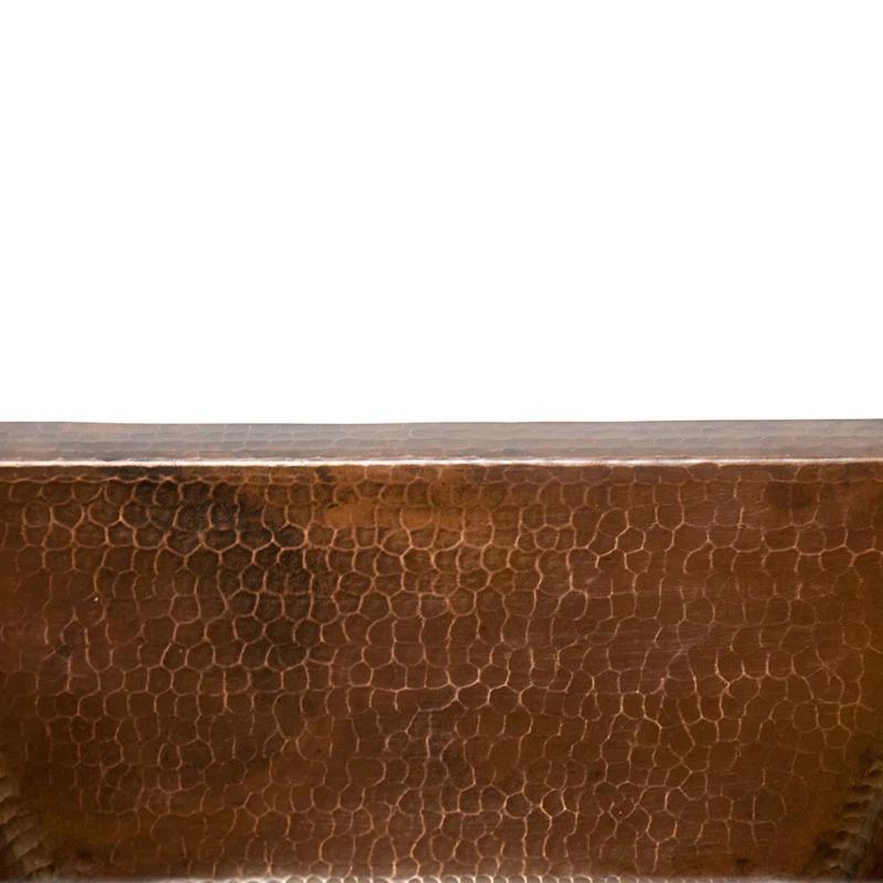17" Rectangle Hammered Copper Bathroom Sink