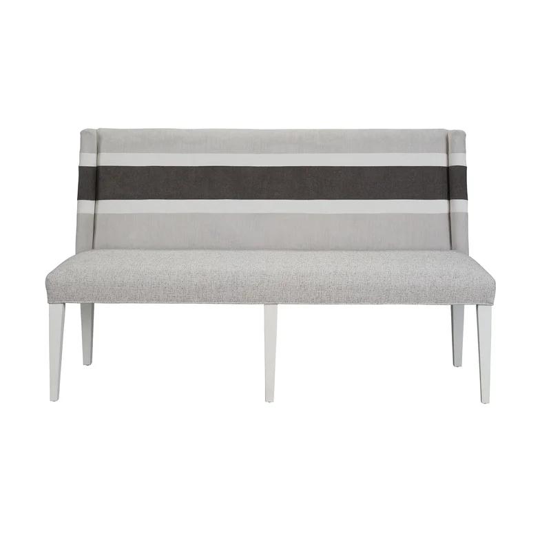 Coconut Metal and Picket Fence Upholstered Dining Bench
