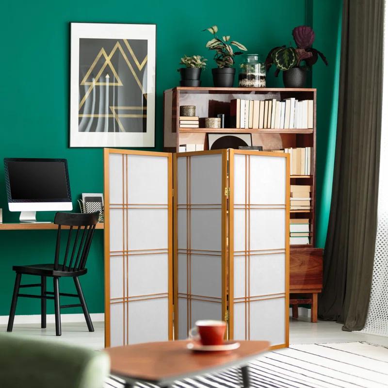 48" x 42" Double Cross Shoji 3 Panel Room Divider
