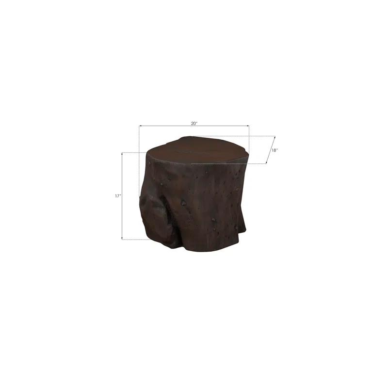 Cast Naturals Large Bronze Log Stool for Modern Outdoor Seating