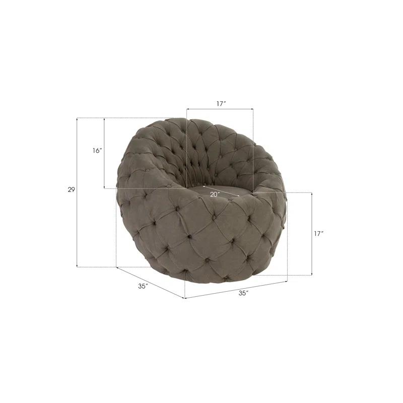 Phillips Collection Seating 35" Wide Tufted Barrel Chair