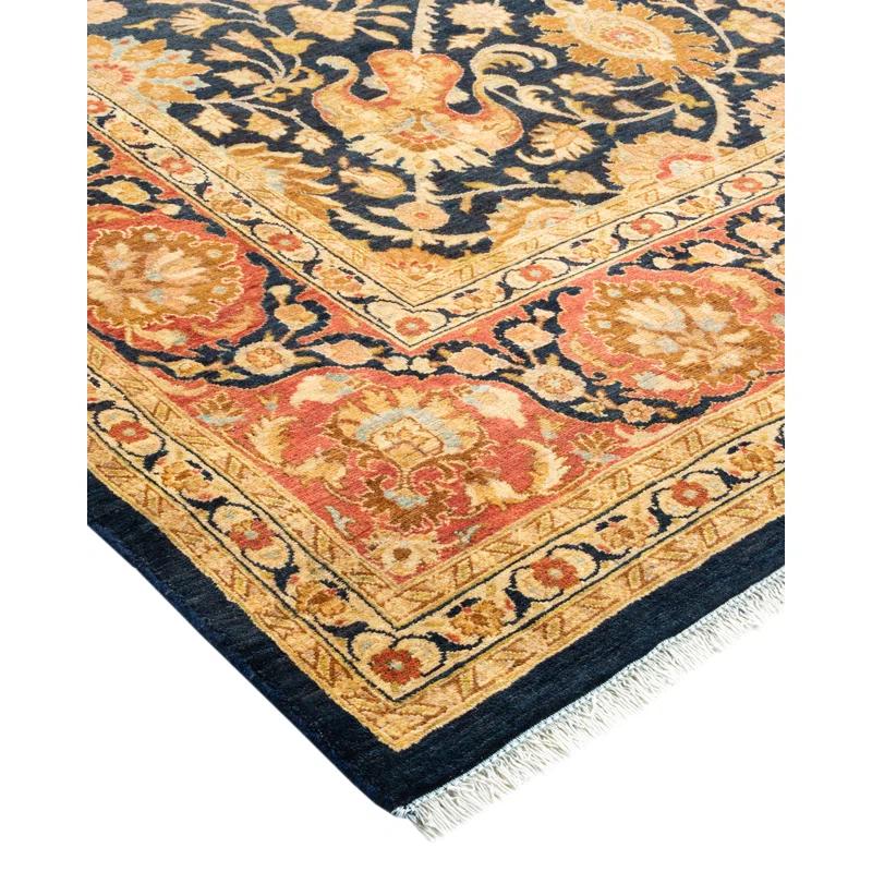 Solo Rugs Classic One-of-a-Kind Traditional Hand-Knotted Orange/Blue/Ivory Area Rug 6'1" x 9' & Reviews | Perigold