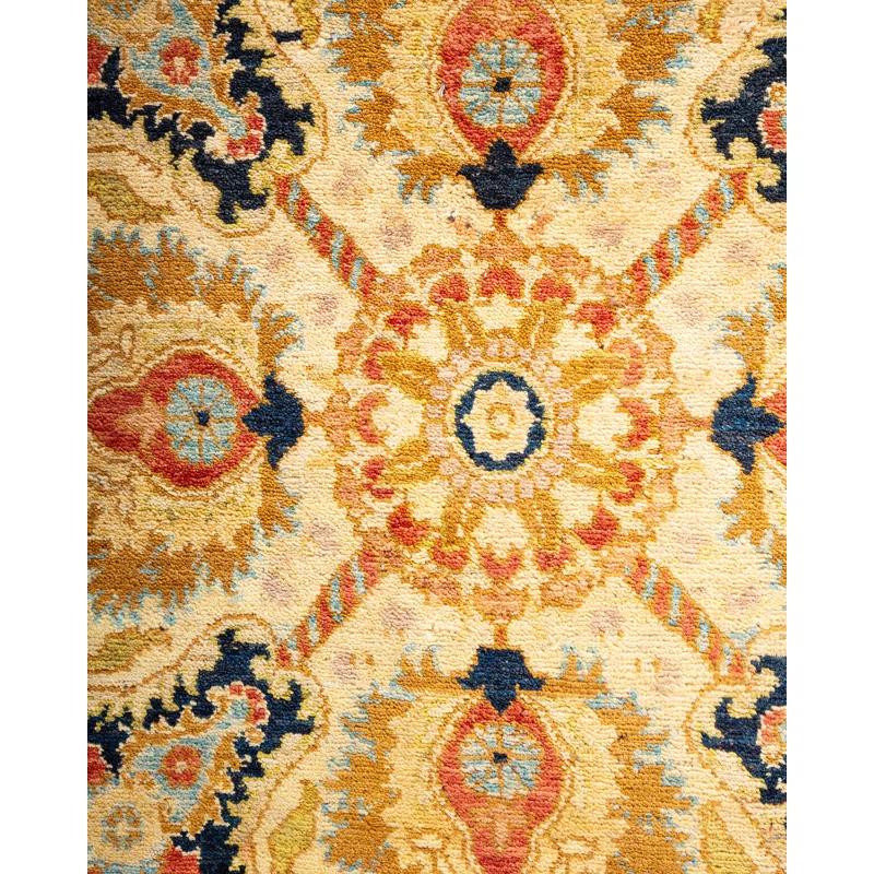 Solo Rugs Classic One-of-a-Kind Traditional Hand-Knotted Orange/Blue/Ivory Area Rug 6'1" x 9' & Reviews | Perigold