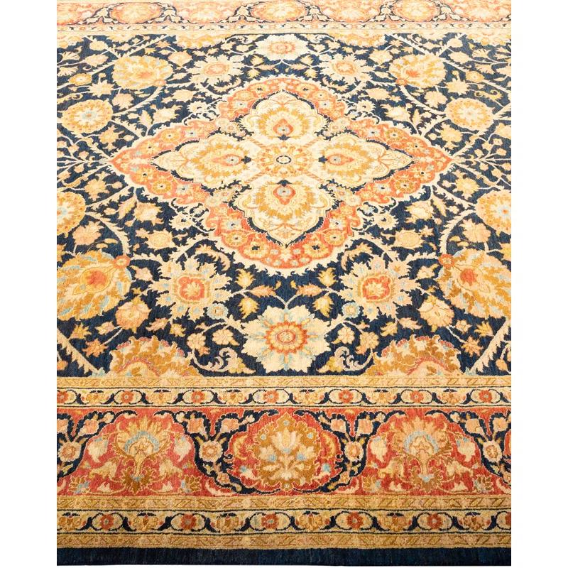 Solo Rugs Classic One-of-a-Kind Traditional Hand-Knotted Orange/Blue/Ivory Area Rug 6'1" x 9' & Reviews | Perigold