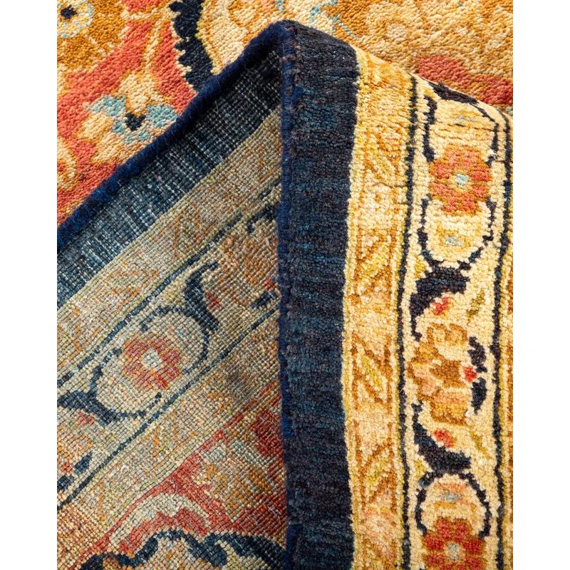 Solo Rugs Classic One-of-a-Kind Traditional Hand-Knotted Orange/Blue/Ivory Area Rug 6'1" x 9' & Reviews | Perigold