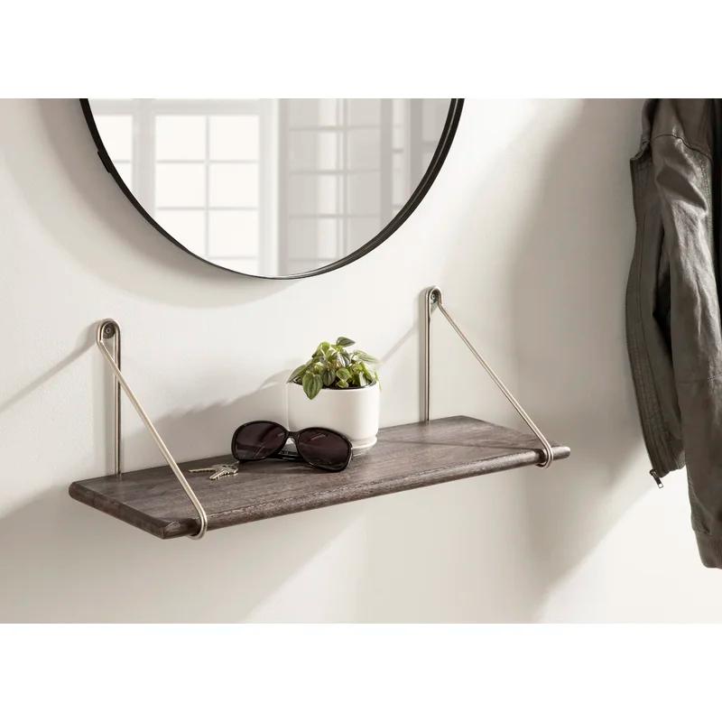 Palone Modern Graywash Mango Wood 24" Floating Wall Shelf