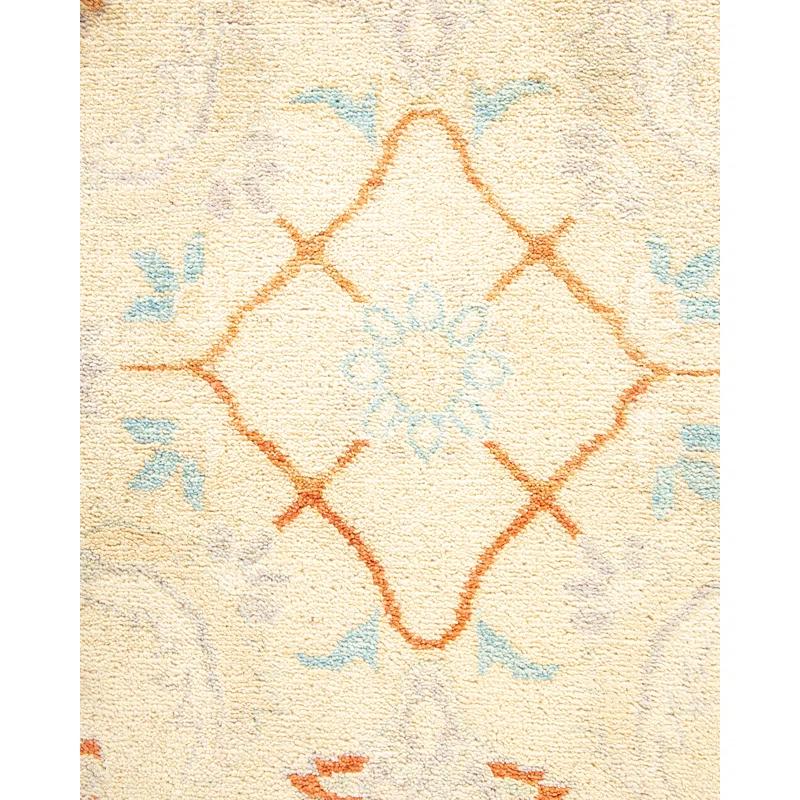 Isabelline Roselotte One-of-a-Kind 9' 1" X 11' 9" 2010s Wool Area Rug in Ivory