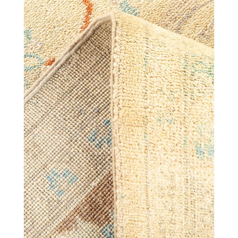 Isabelline Roselotte One-of-a-Kind 9' 1" X 11' 9" 2010s Wool Area Rug in Ivory