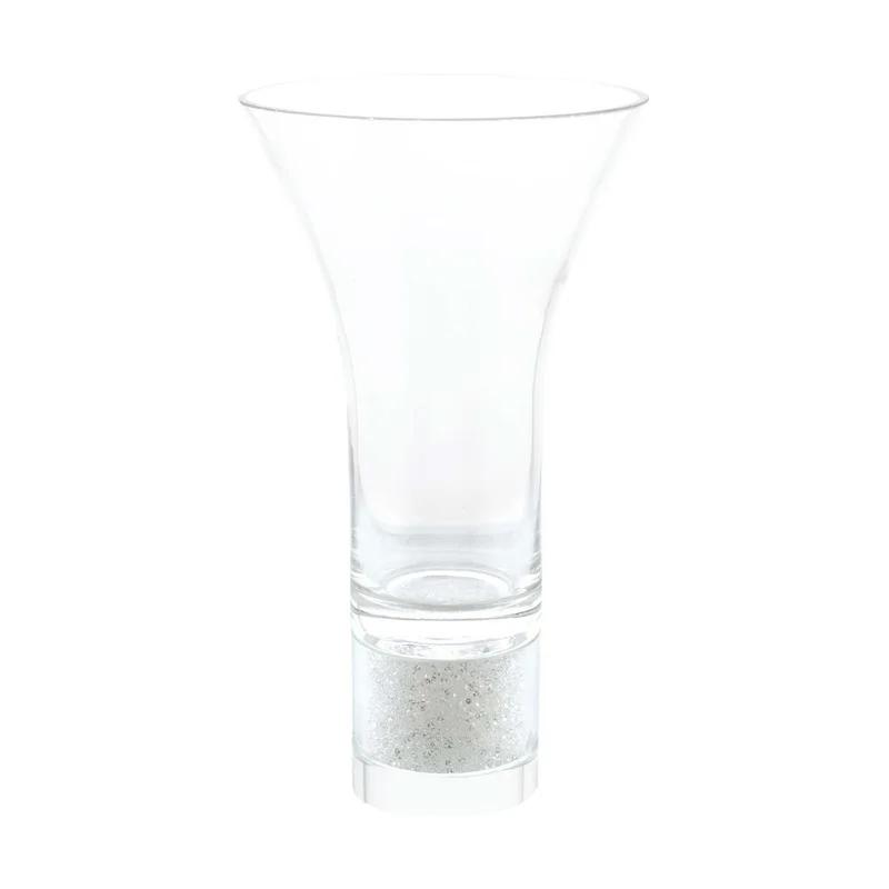 Elegant 11.5" Silver Crystal-Filled Table Vase