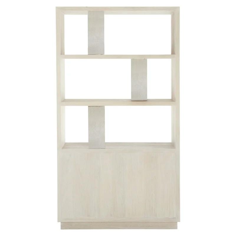 White Oak and Nickel Adjustable Storage Bookcase