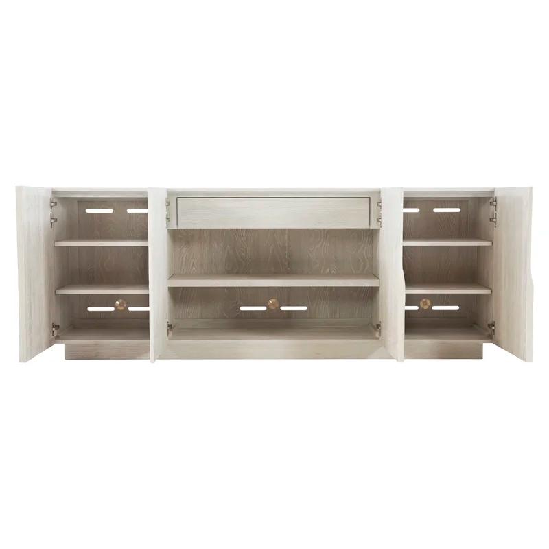 Jicama White Oak 84'' Media Console with Adjustable Shelves