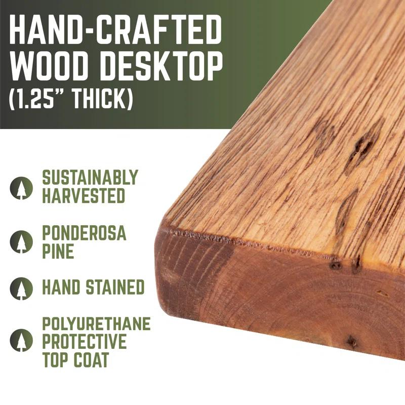 Pipe Decor 24 In. X 48 In. X 30 In. Wood Office Desk With Industrial Steel Pipe Legs