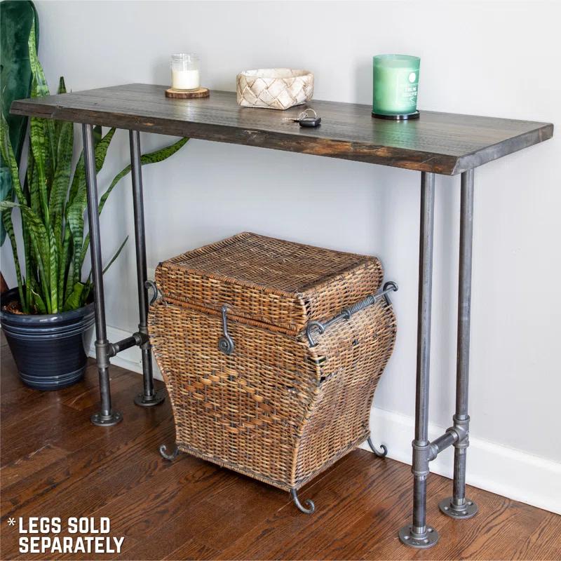 48 In. x 16 In. X 1.25 In. Live Edge Solid Console Table Wood Top