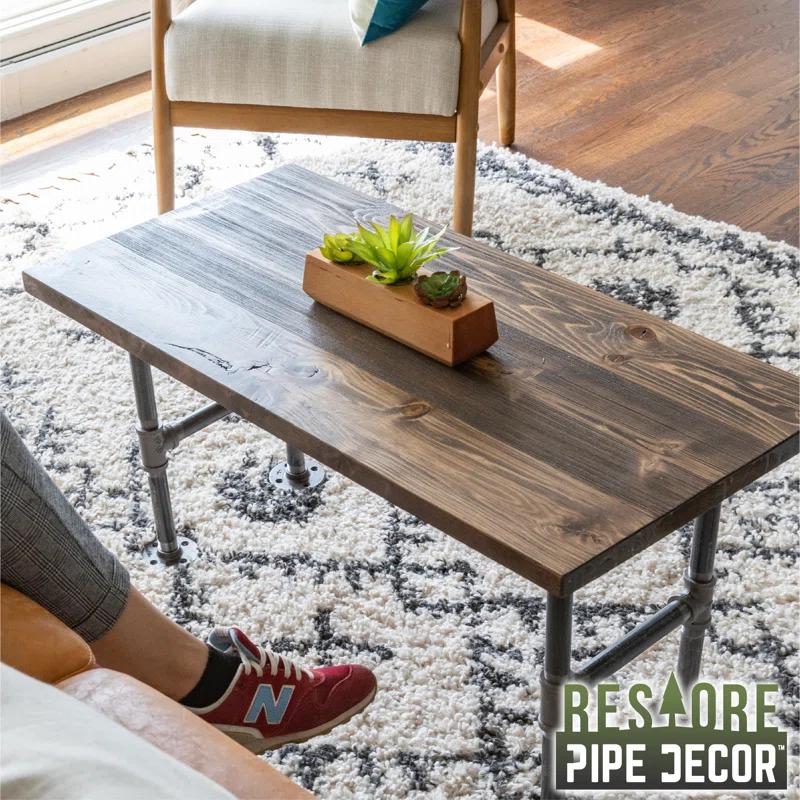 Trail Brown Rustic Solid Pine Coffee Tabletop 18x36 inches