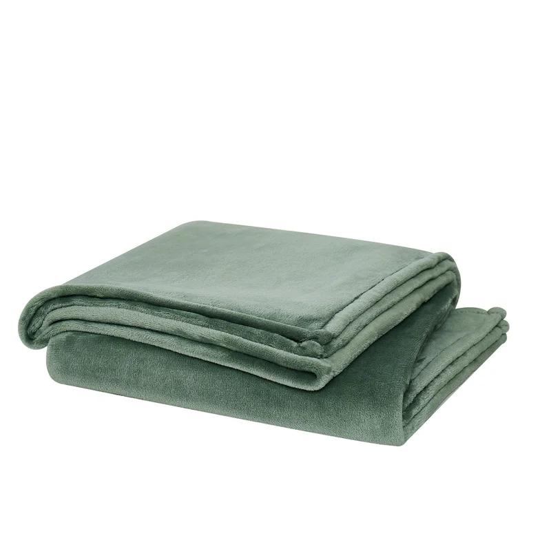 Green Faux Fur Plush Throw Blanket 50" x 60"