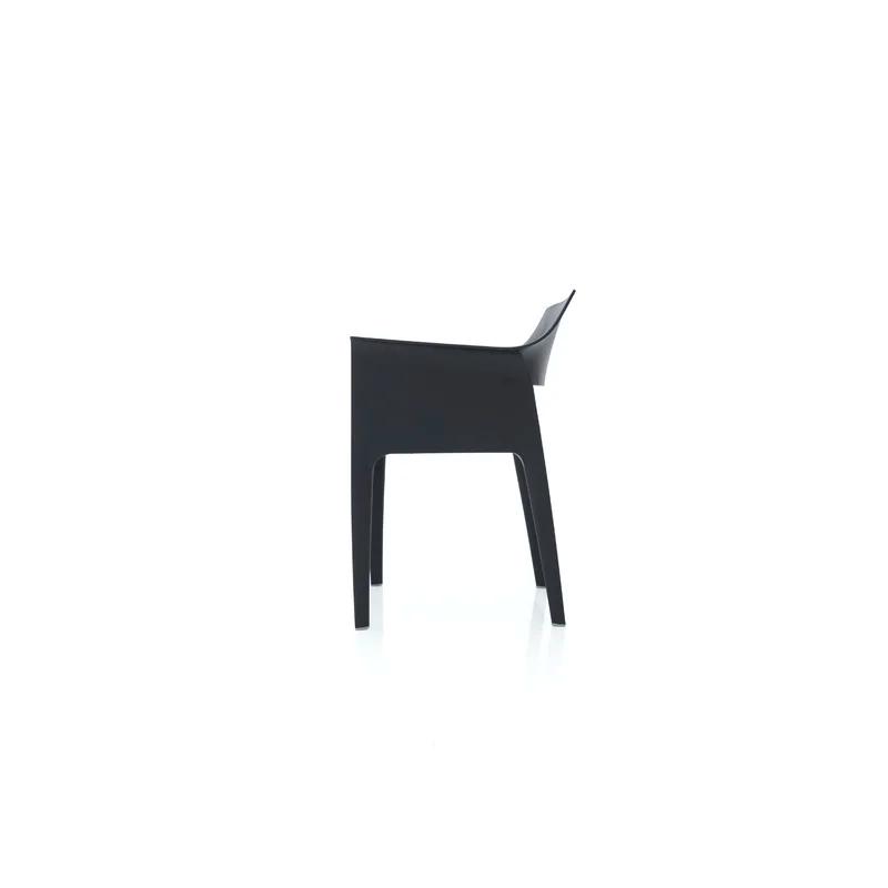 Pedrera Black Resin Outdoor Dining Chair with Cushion