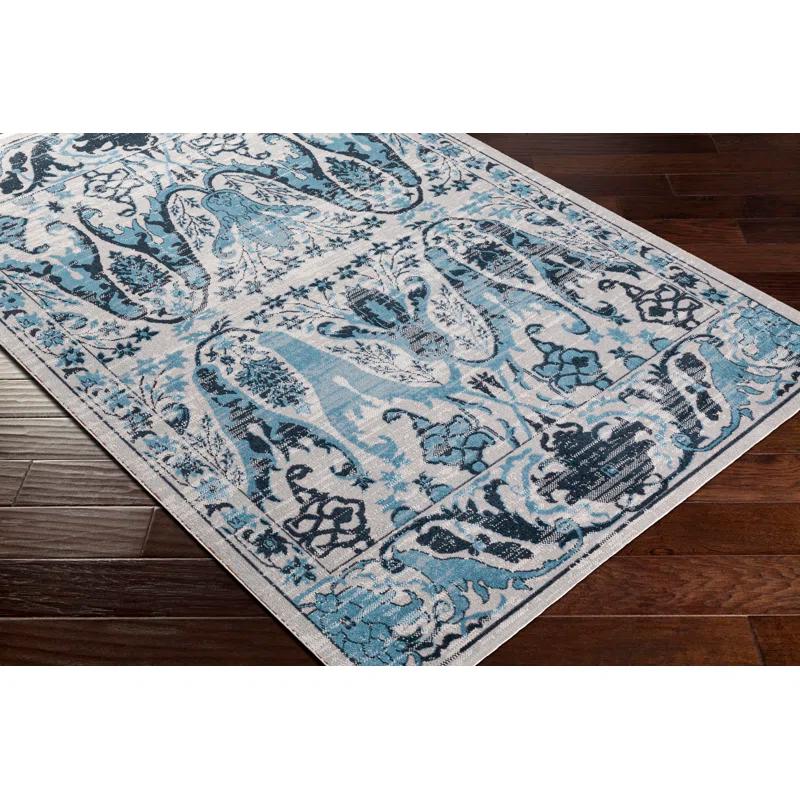 Ember Swirling Majestic Blue Synthetic 6'7" x 9' Rug