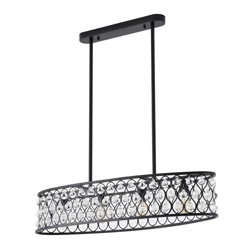 Giolou 4-Light Gold Chandelier With Crystal Accent Shade