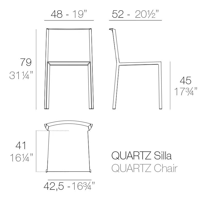 Quartz Ecru Matte Resin Armless Dining Chair by Ramon Esteve