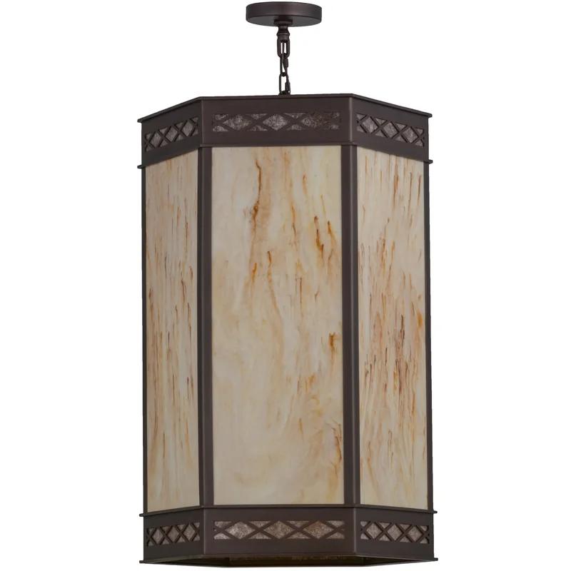 Estancia 172" Mahogany Bronze Glass Pendant Light