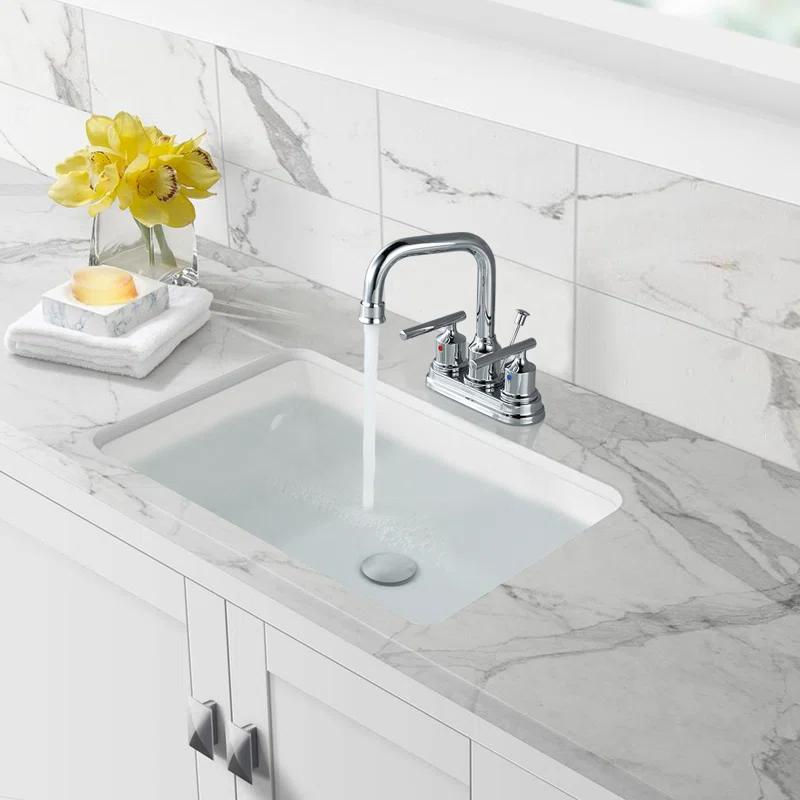 Centerset 2-handle Bathroom Faucet with Drain Assembly