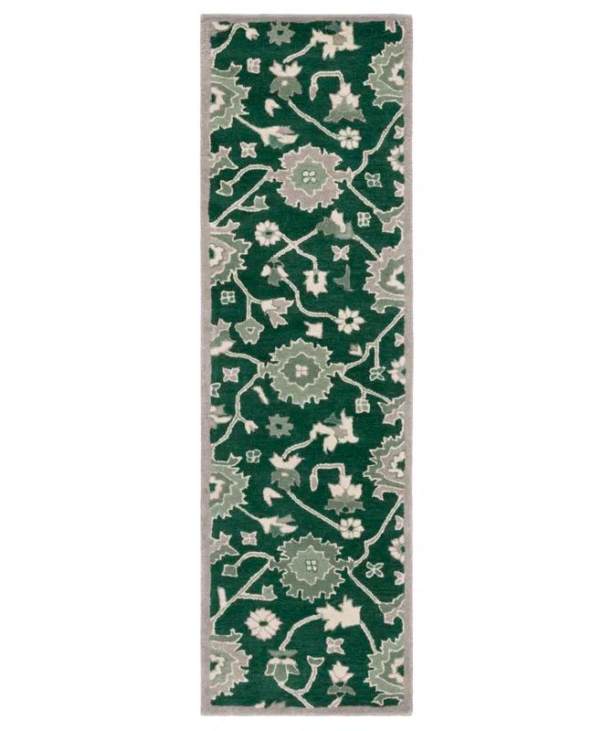 Lauren Ralph Lauren Lauren Ralph Lauren Hand Tufted Wool/Cotton Floral Rug in Dark Green/Ivory