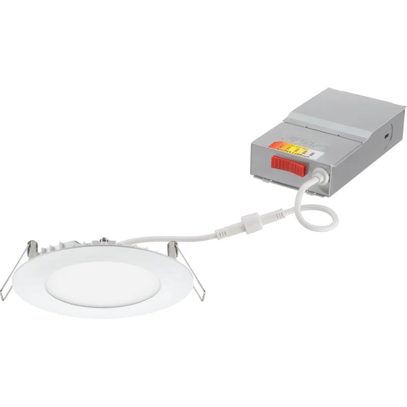 Wafer 4'' Brushed Nickel LED Recessed Lighting Kit with Switchable Color