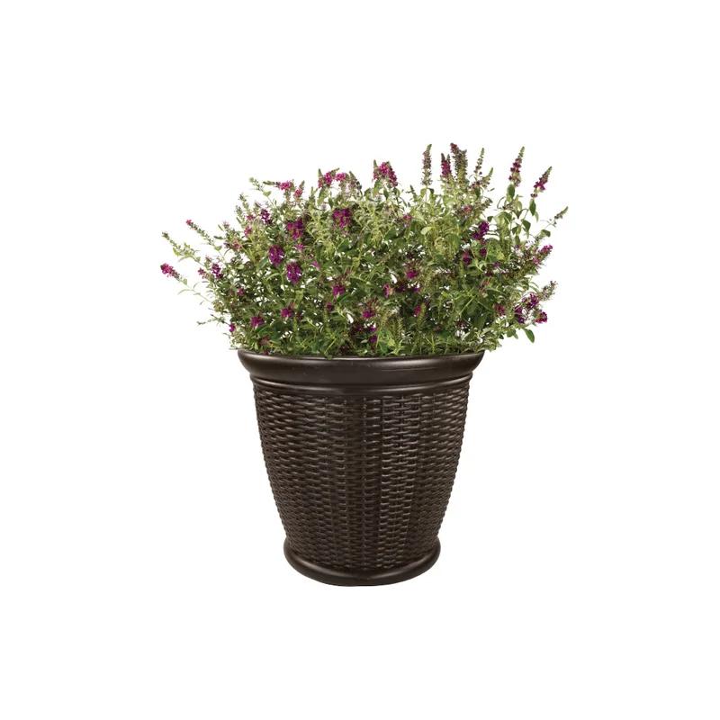 Willow Resin Wicker 22" Pot Planter for Indoor & Outdoor, Brown