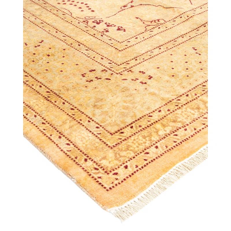 Handmade Red and Beige Wool 8' x 10' Area Rug