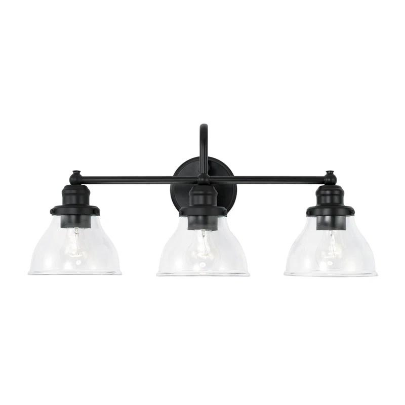 Longshore Tides 3-Light Milk Glass Vanity In Matte Black