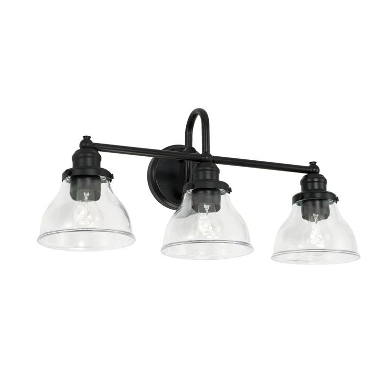 Longshore Tides 3-Light Milk Glass Vanity In Matte Black