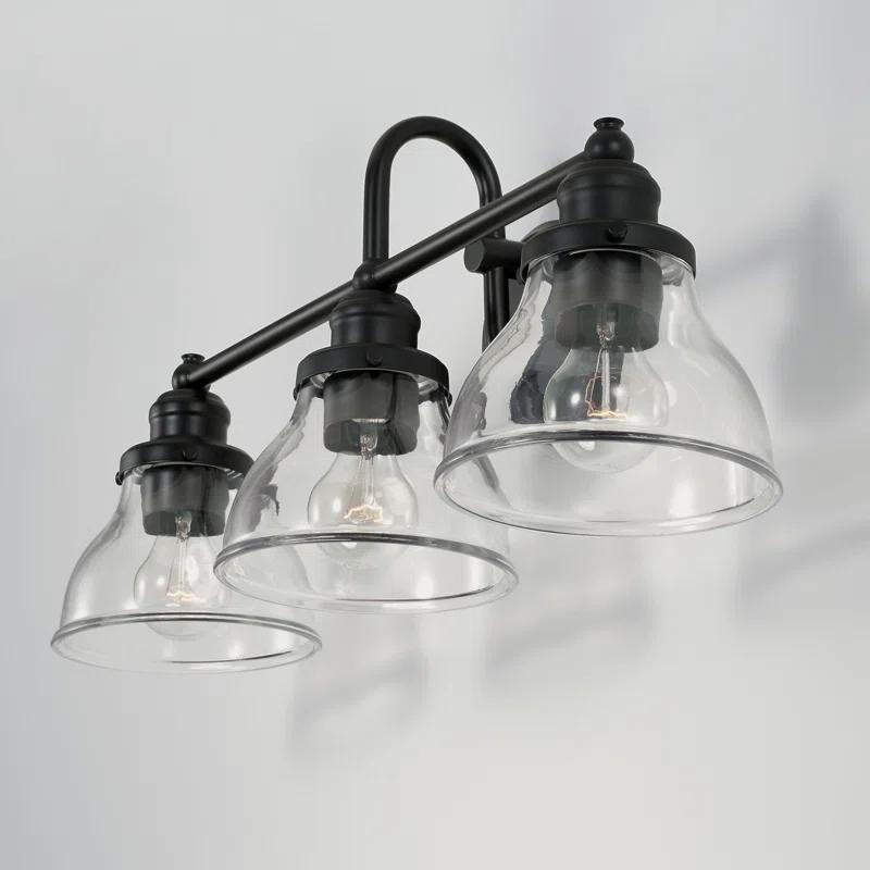 Longshore Tides 3-Light Milk Glass Vanity In Matte Black