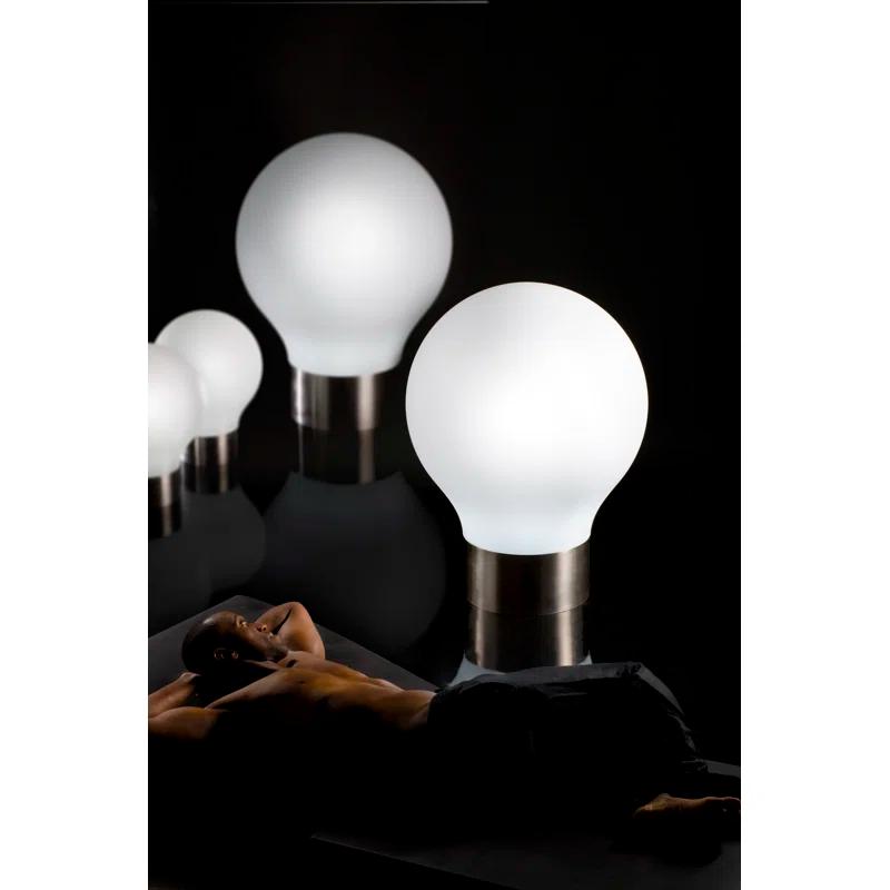 Whimsical Bulb-Shape LED Outdoor Floor Lamp in Bright White