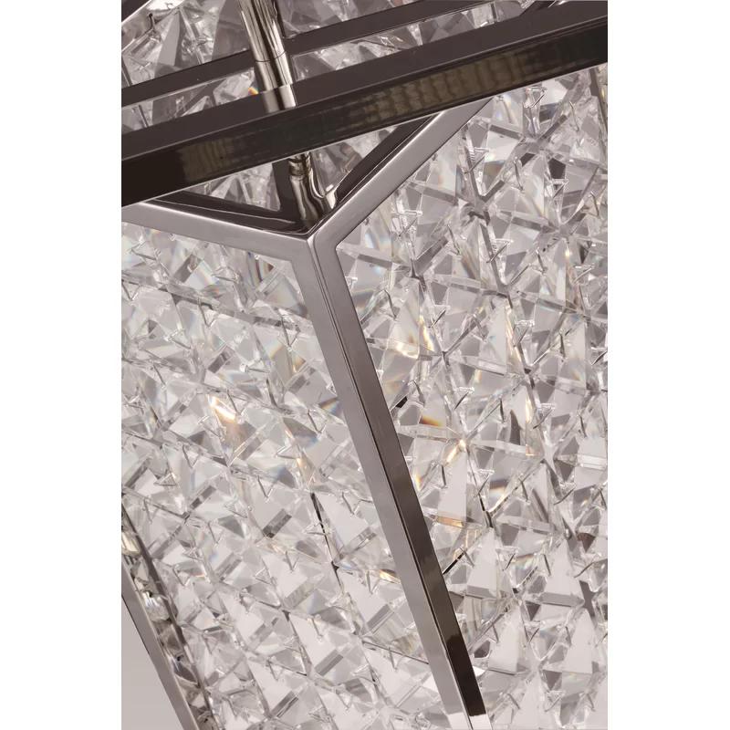 Struttura Modern Crystal & Steel 10" Geometric Pendant