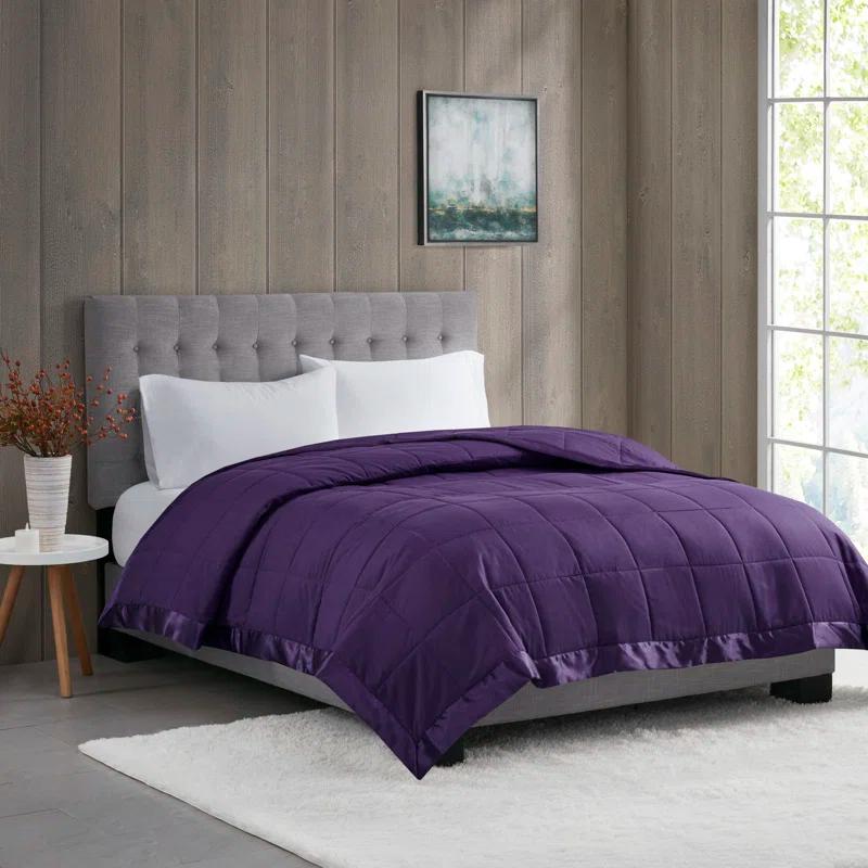Madison Park Lightweight Down Alternative Blanket with Satin Trim