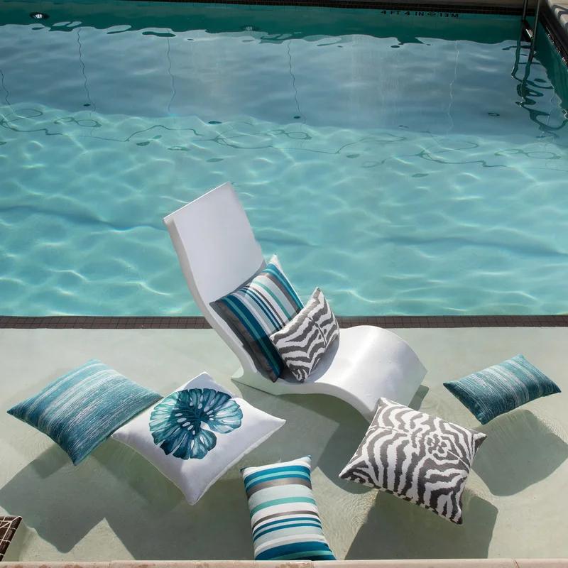 Lagoon Textured Stripe Kids Lumbar Pillow with Sunbrella® Fabric