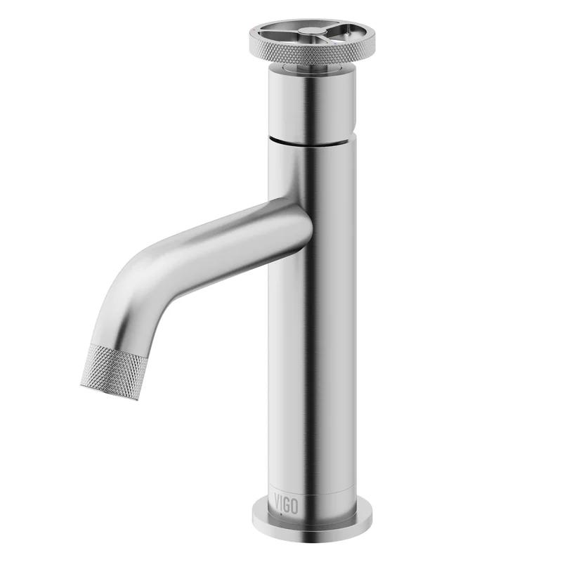 Cass Modern Aerodynamic Single-Hole Bathroom Faucet in Brushed Nickel
