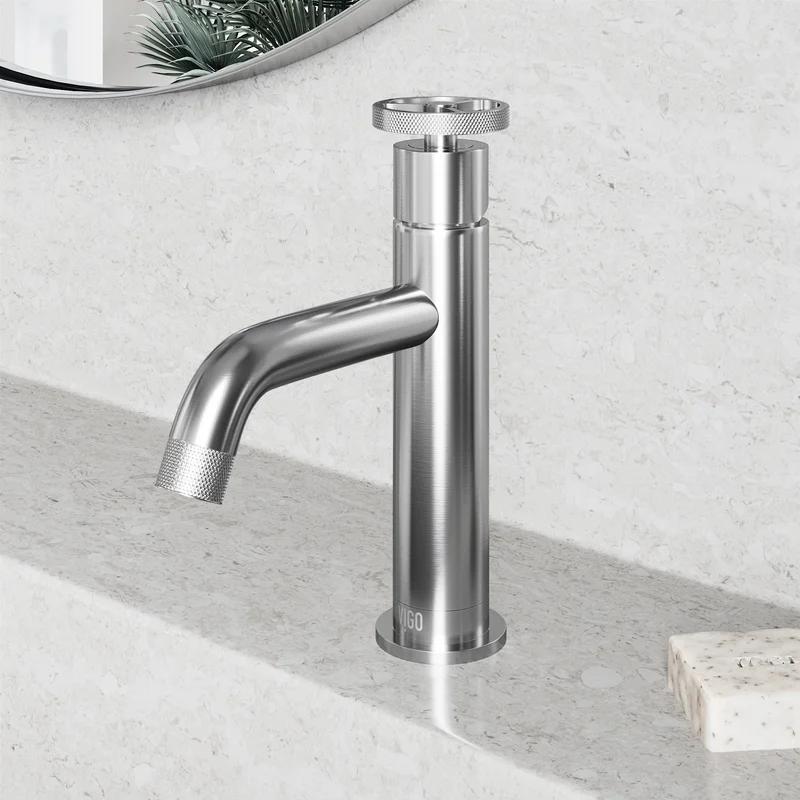 Cass Modern Aerodynamic Single-Hole Bathroom Faucet in Brushed Nickel