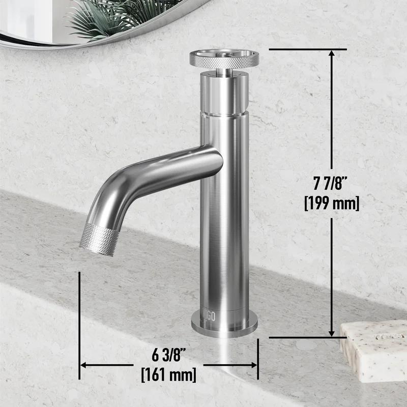 Cass Modern Aerodynamic Single-Hole Bathroom Faucet in Brushed Nickel