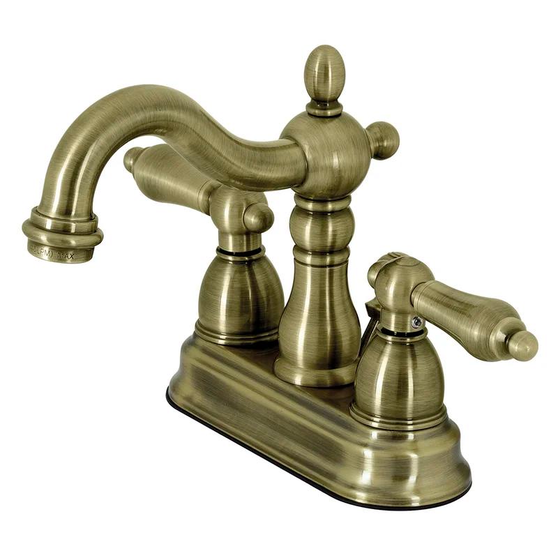 Heritage Dual Lever Antique Brass Bathroom Faucet