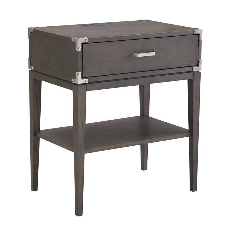 Red Barrel Studio® Beckett Solid + Manufactured Wood Side Table in Anthracite & Reviews | Wayfair