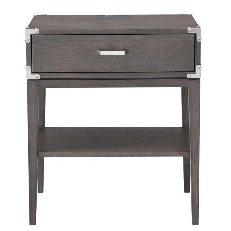 Red Barrel Studio® Beckett Solid + Manufactured Wood Side Table in Anthracite & Reviews | Wayfair